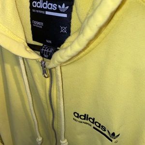 Adidas-Men’s Yellow Zip-up Hoodie Jacket-S